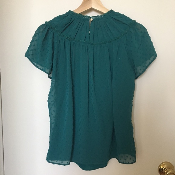 NWOT J.Crew Gathered Bib Top in Drapey Swiss Dot - Picture 2 of 7